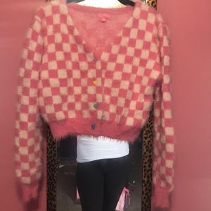 Sugar Thrillz Checkered Cardigan NWOT